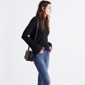 Madewell ribbed turtleneck with bell sleeves